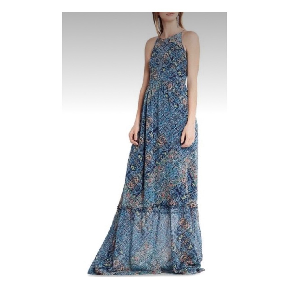 BCBGeneration Mint/Tea/Multi Sheer Maxi Dress